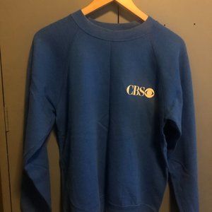 vintage CBS news cotton blue sweater sweatshirt no stains great condition hanes